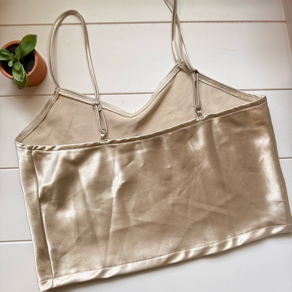 Vans Metallic Gold Satin Crop Cami - Picture 3 of 3